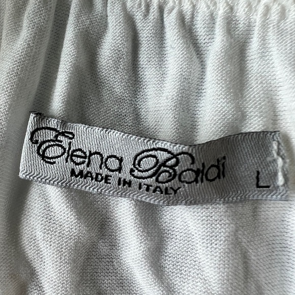 Elena Baldi Womens White Floral Silk Blend Bridal Feminine Romantic Blouse Large - Picture 6 of 11